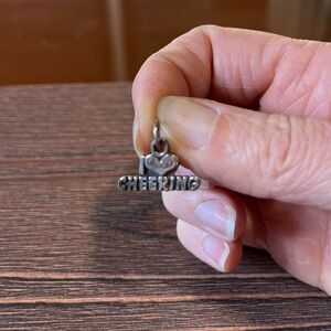I Love Cheering Charm - Sterling Silver